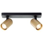Brilliant Marty Ceiling Light Aluminium Sandy Black Gold 10W 700lm - 830 Warm White | Incl. 2x GU10