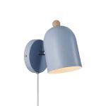 Nordlux Gaston Wall Light Metal and Wood Blue | Suitable for E27