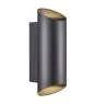 Nordlux Nico Wall Light Aluminium Black Up & Down | IP54 - Suitable for 2x GU10